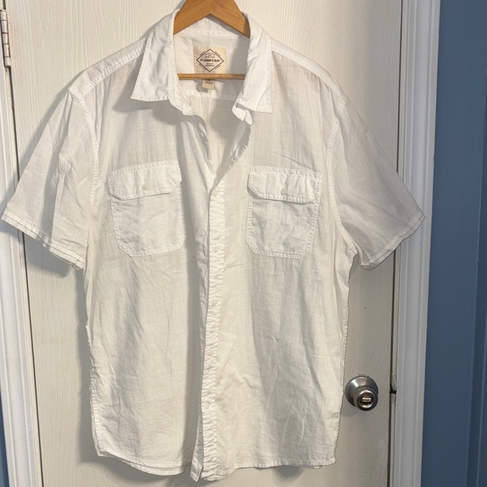 St. John's Bay Crisp White Button Down Shirt